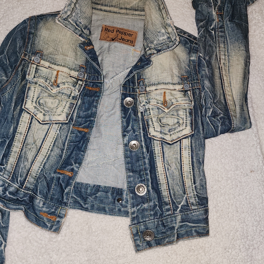 Denim Jacket with Distressed Details